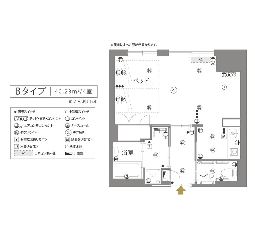 チャームプレミア永福のＢタイプの間取り図