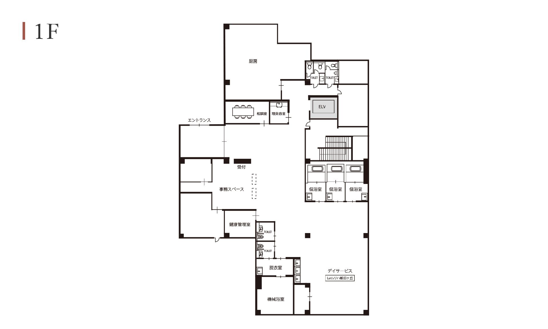 ホスピタルメント芦屋の1Ｆの間取り図