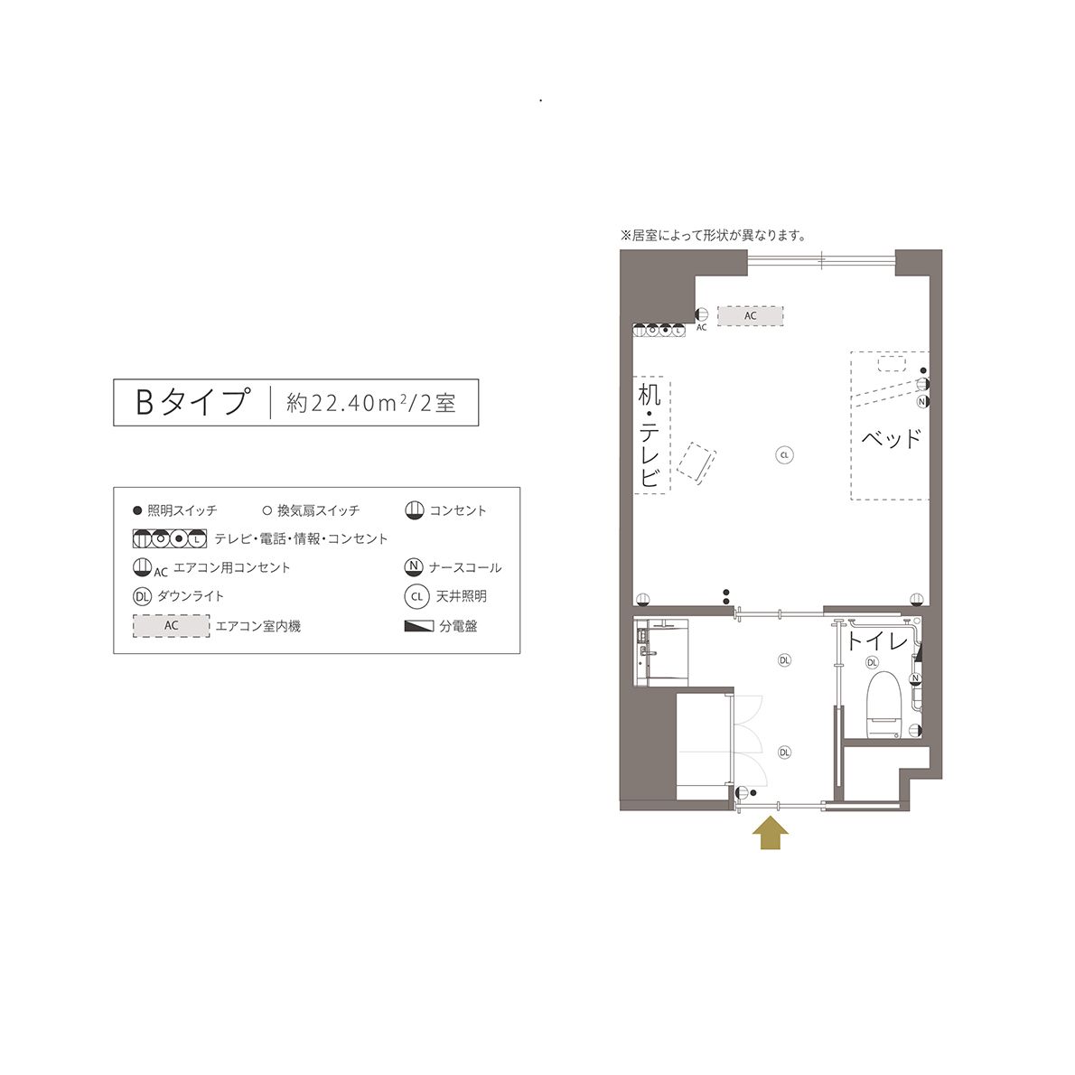 チャームプレミア山手町のBタイプの間取り図