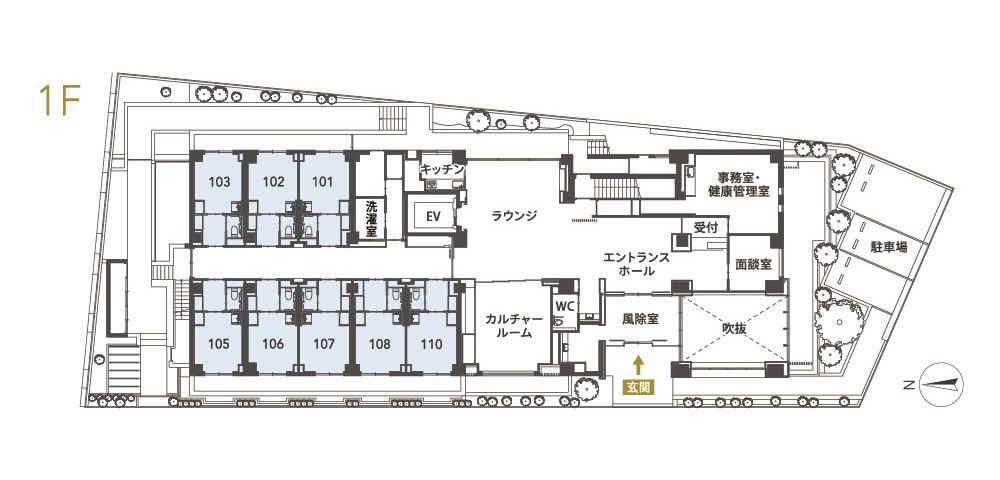 チャームプレミアグラン松濤の1Ｆのフロアマップ