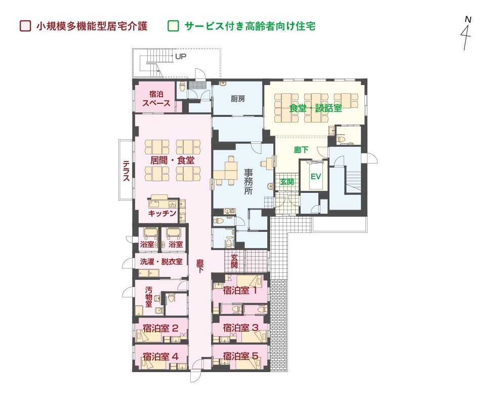 エイジフリーハウス 千葉穴川の1Ｆのフロアマップ