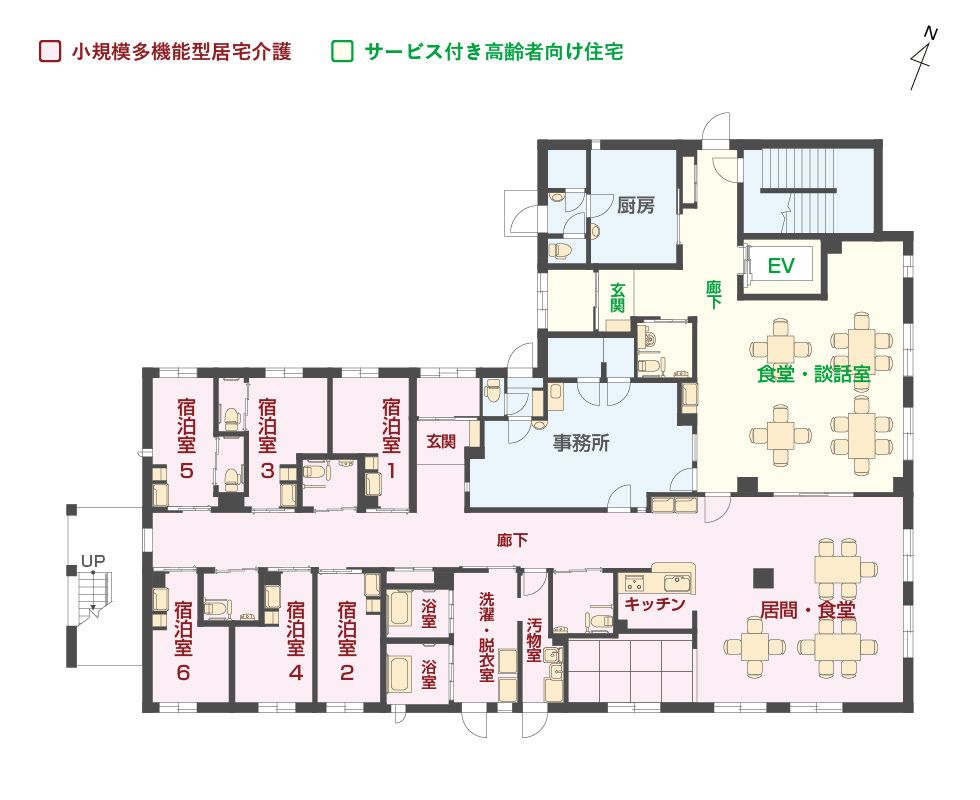 エイジフリーハウス さいたま武蔵浦和の1Ｆのフロアマップ