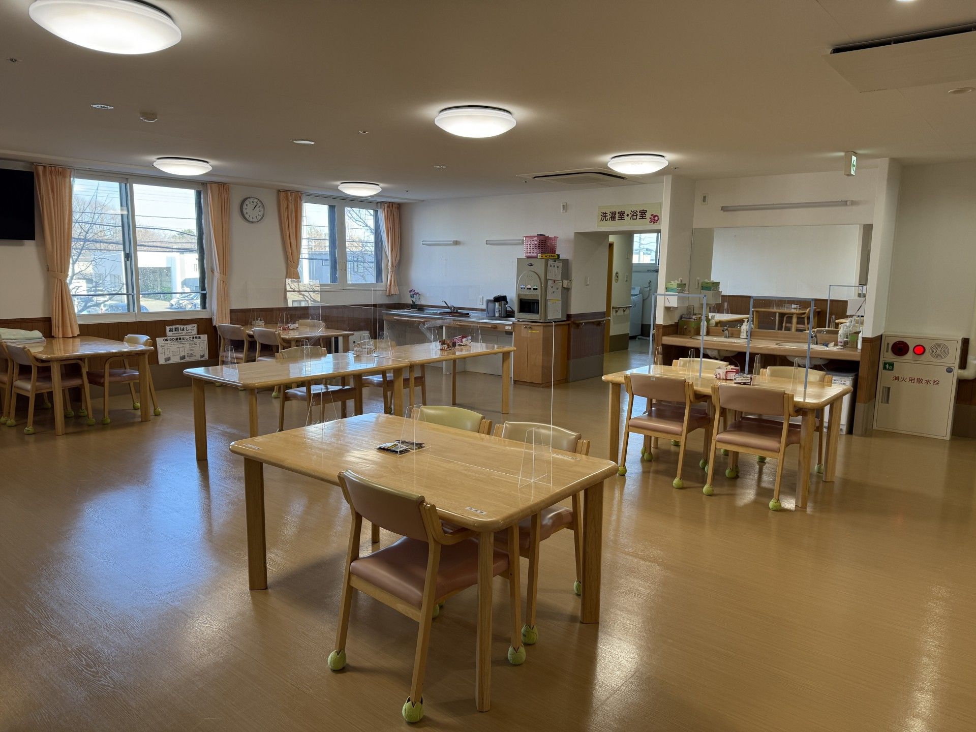 明るい共有スペース