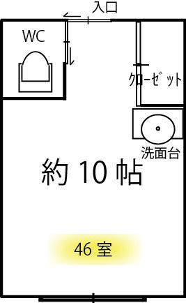 住宅型有料老人ホーム Eはうすにしの郷の居室の間取り図
