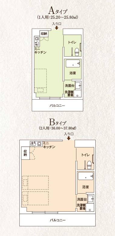 ココファン柏明原弐番館の居室の間取り図
