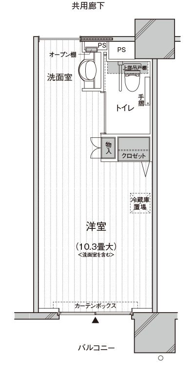 クレールレジデンス横浜十日市場ケアフロアの1R(F8) typeの間取り図