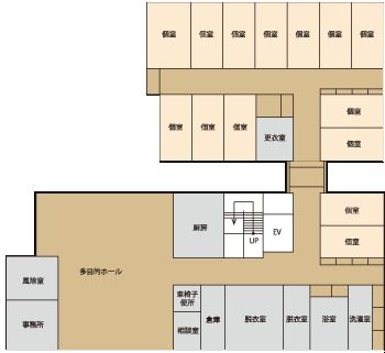 レストコート羽曳野 の1Fのフロアマップ