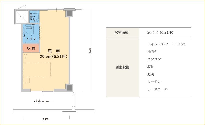 アビタシオン木更津一番館の居室の間取り図