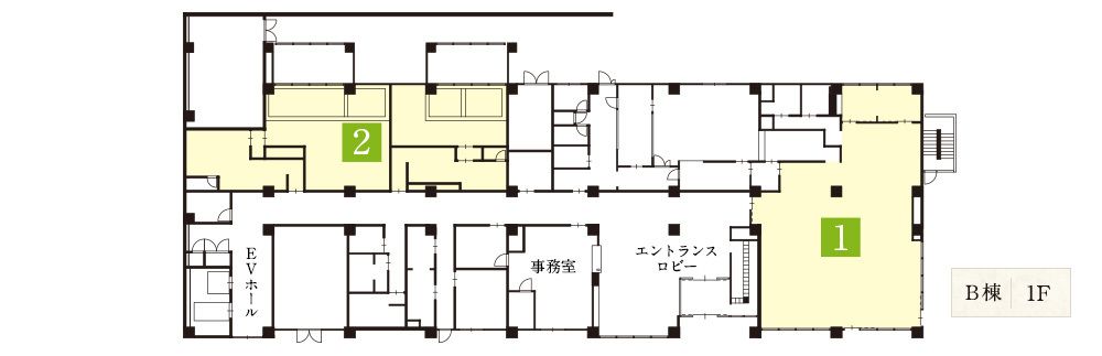サンカルナテラス三国が丘駅前のB棟1Ｆのフロアマップ