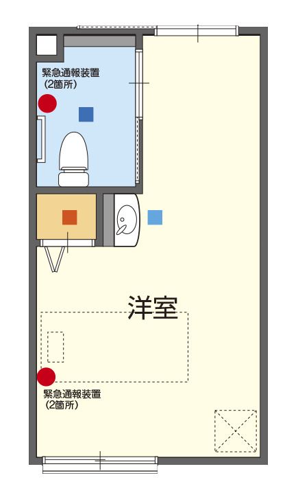 希望の丘上条の居室の間取り図