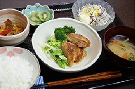 栄養バランスの取れた食事例