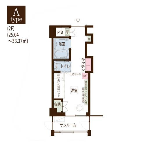 シニアレジデンスかの苑のATypeの間取り図