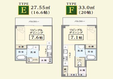 glad下川原のTYPE Ｅ・TYPE Ｆの間取り図