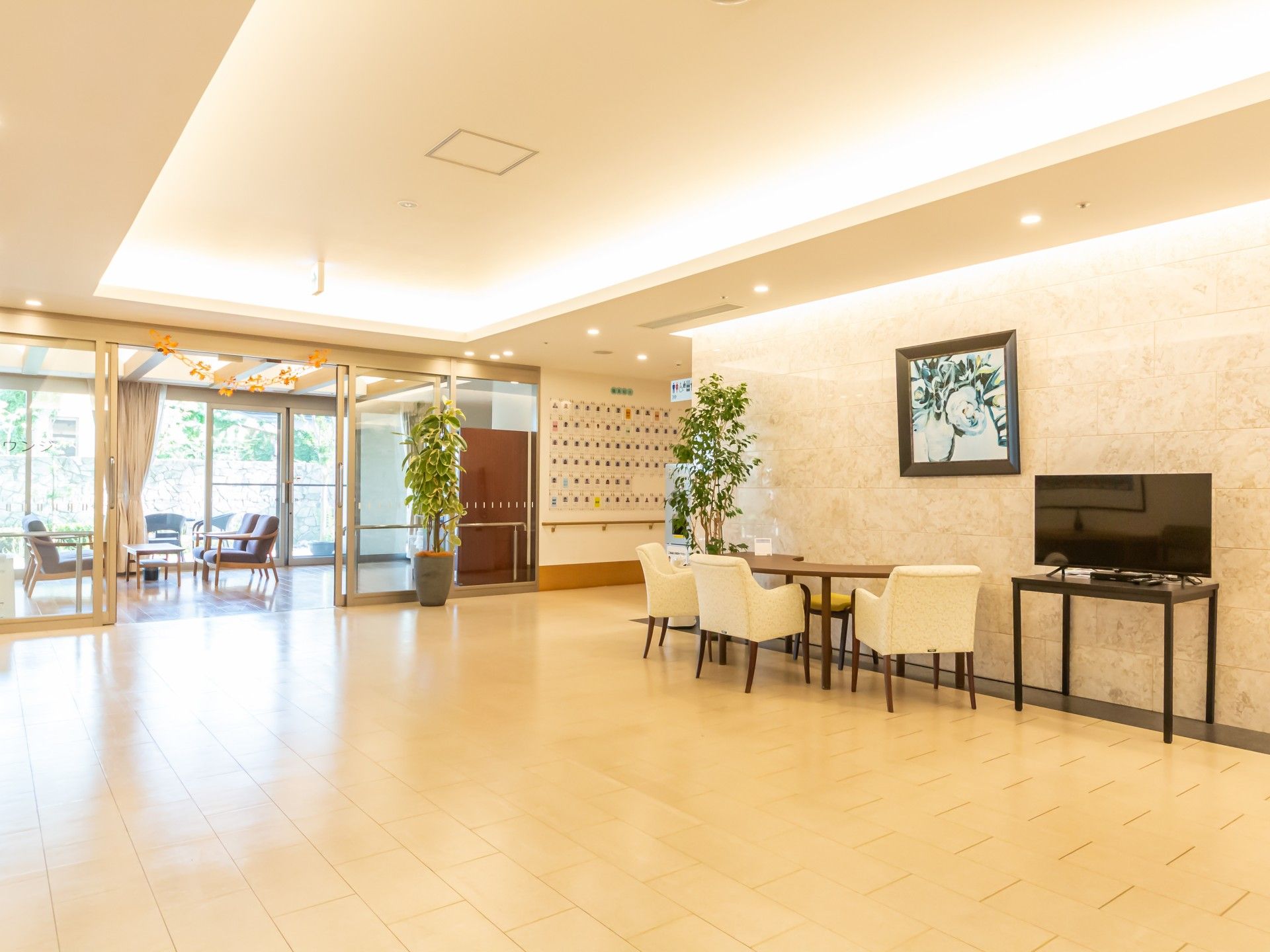 明るい共有スペース