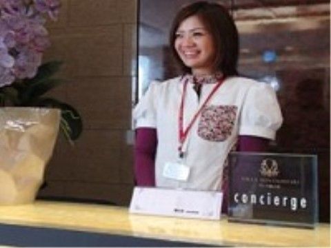 施設には、入居者様のさまざまな要望に対応するスタッフが常駐している。そのスタッフ専門の受付が設けられている。