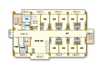 こもれび泉田の2～5Ｆのフロアマップ