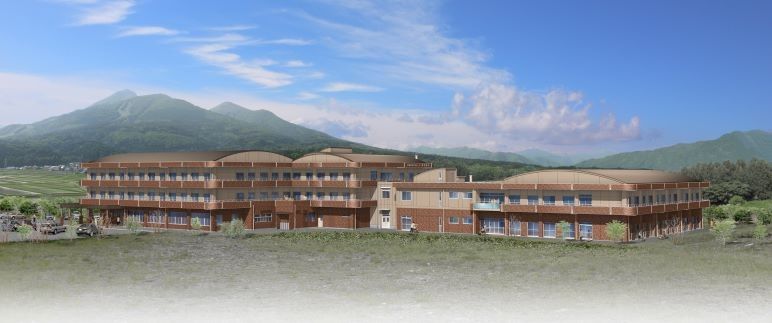 自然に囲まれた建物外観