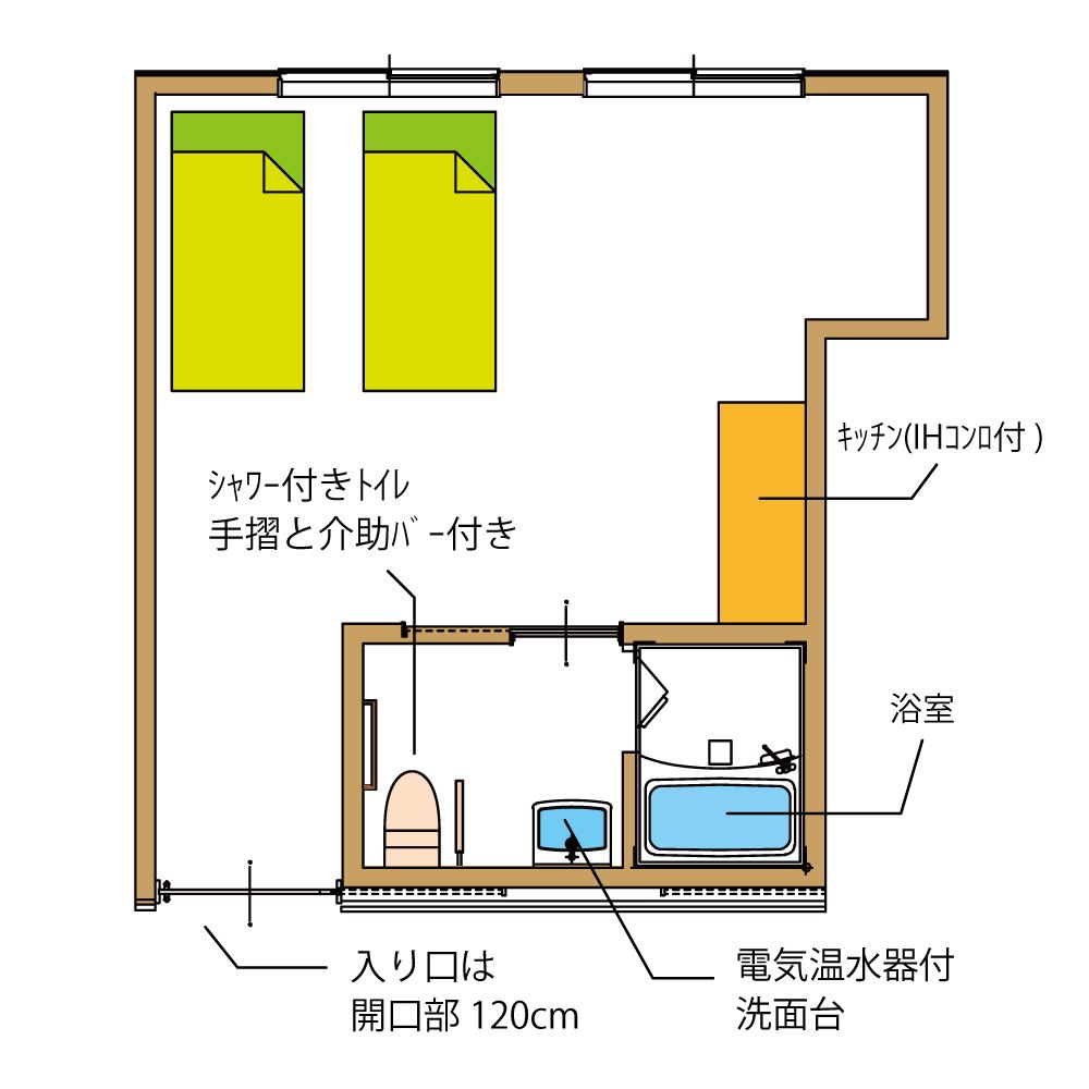 サービス付き高齢者向け住宅 千樹の杜のＢタイプの間取り図