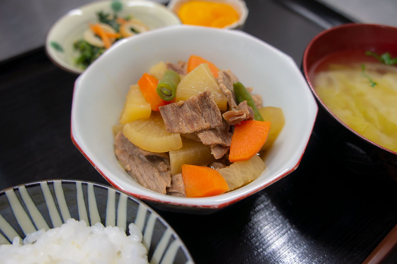 エビチリとかきたま汁のセット