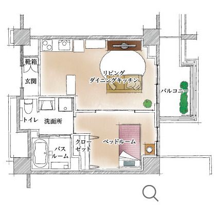 Hauskaa かすみ野の間取り1の間取り図