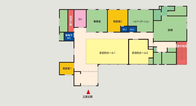 有料老人ホーム桜寿のさと 松島の1Fのフロアマップ