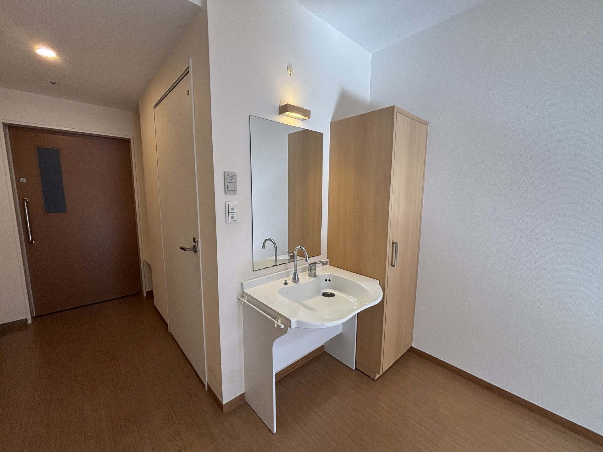 洗面台と収納のある部屋