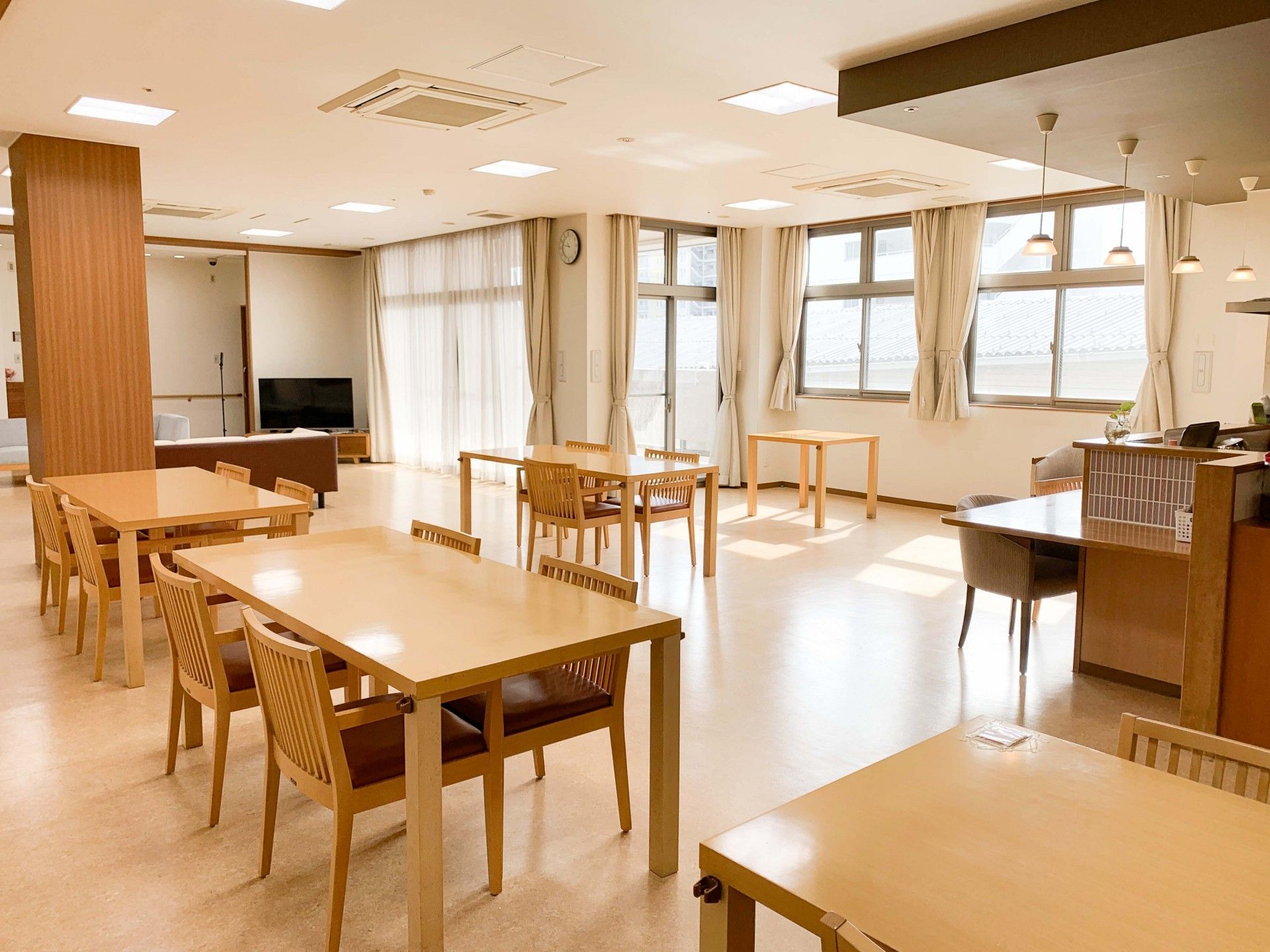 明るい共有スペース