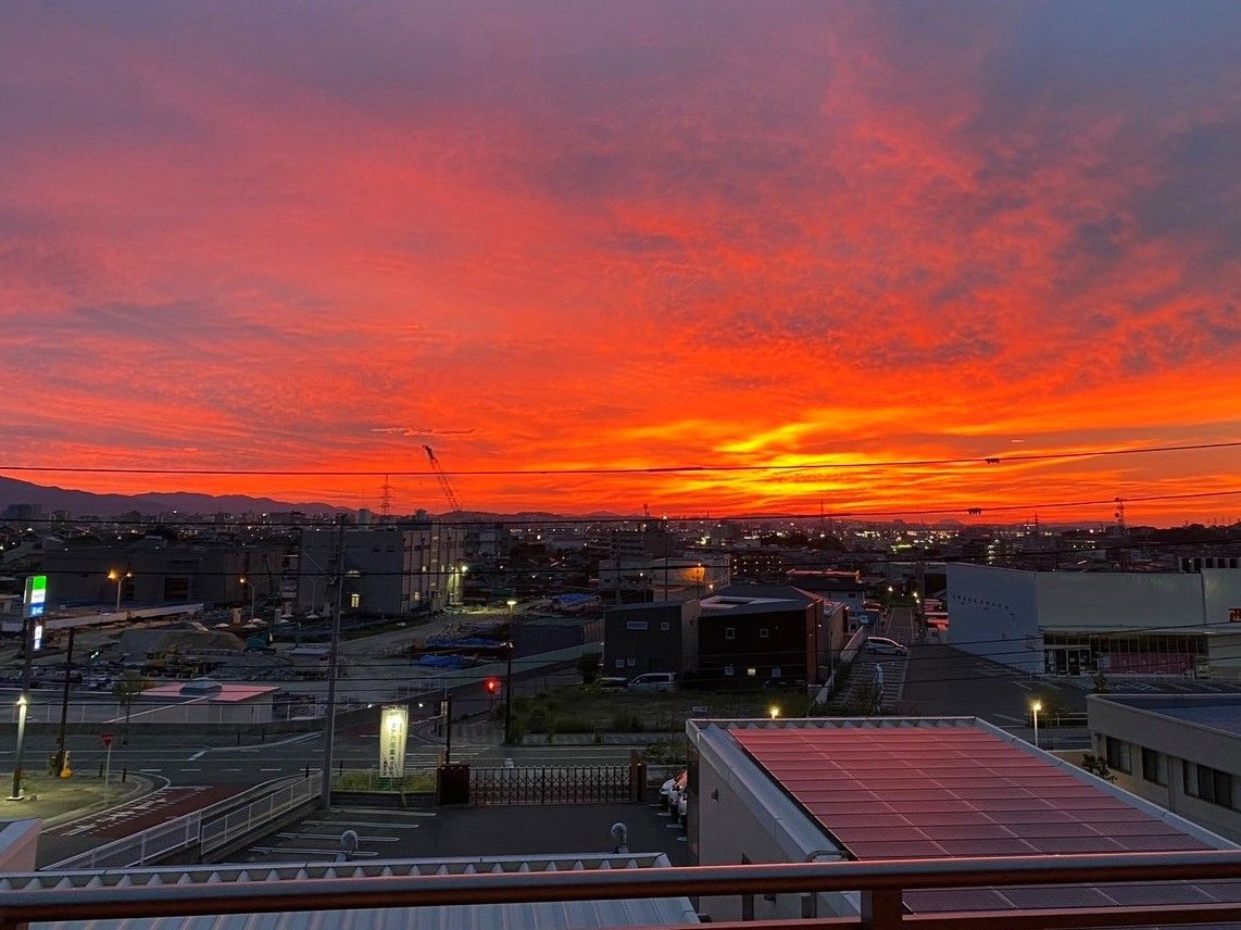 夕焼け空の眺望