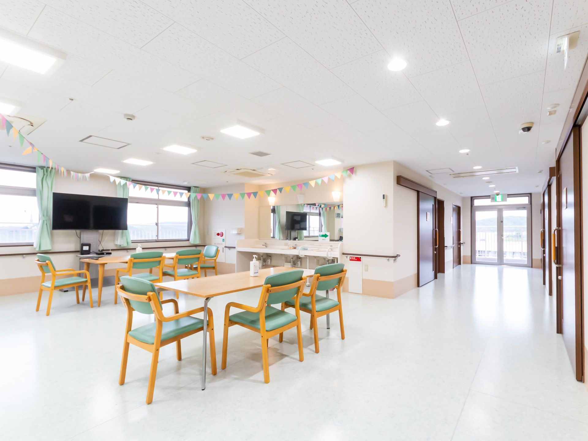 明るい共有スペース