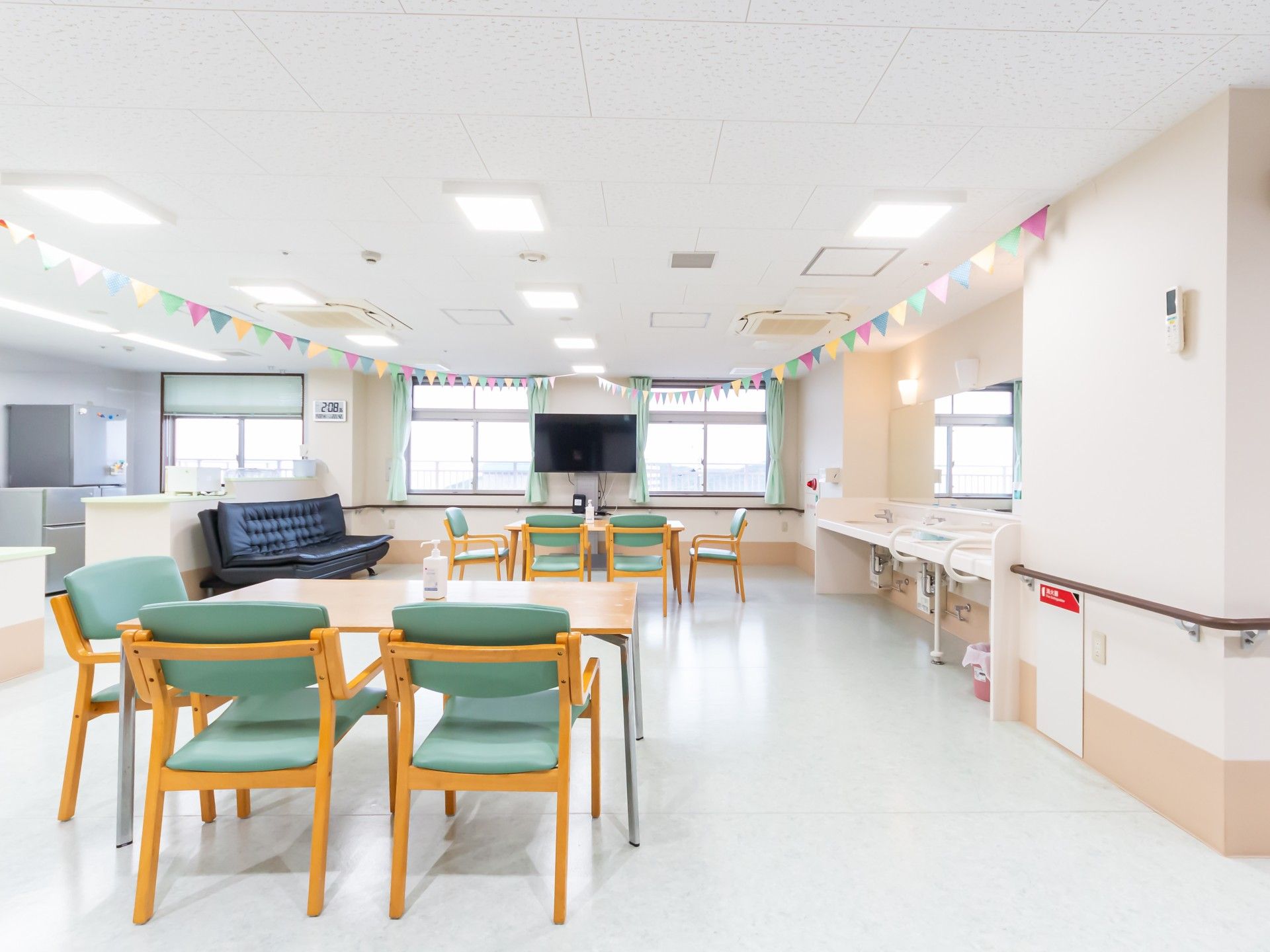 明るい共有スペース