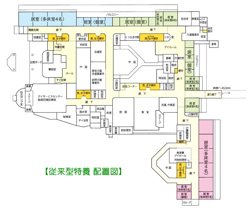 明瞭な施設配置図