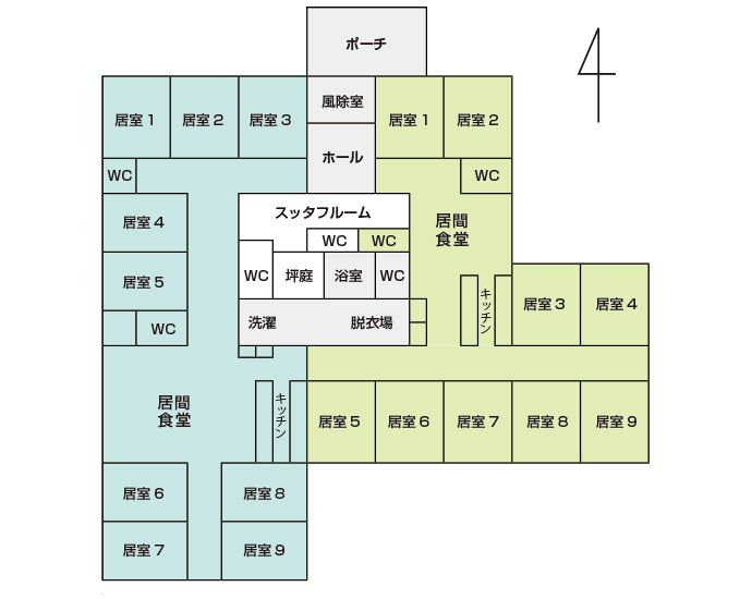 檪の家のフロアマップ1のフロアマップ