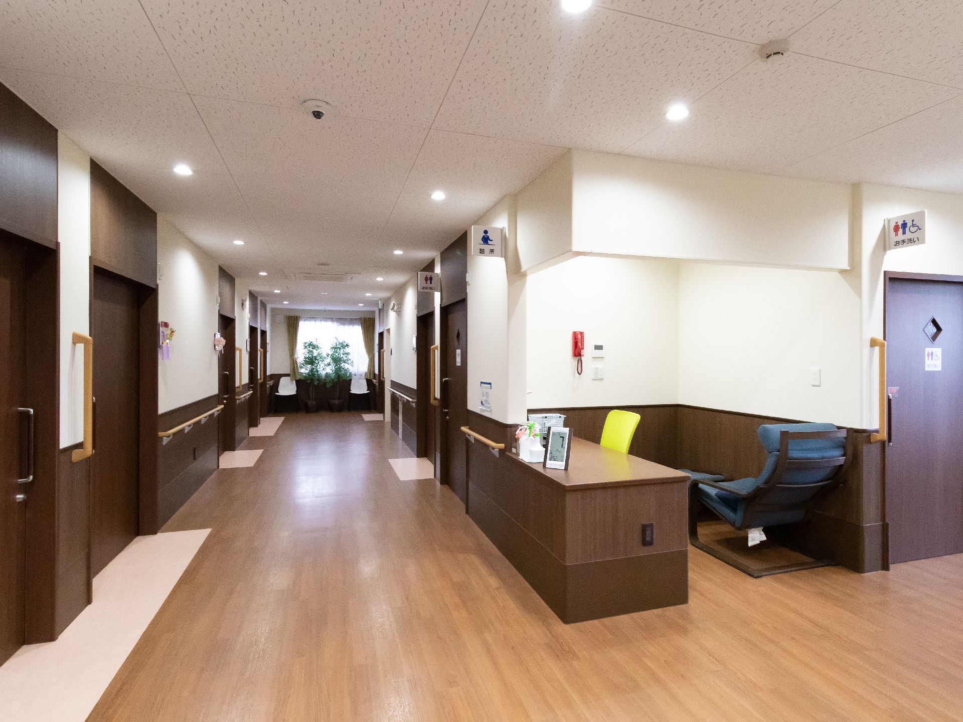 受付を設けた廊下