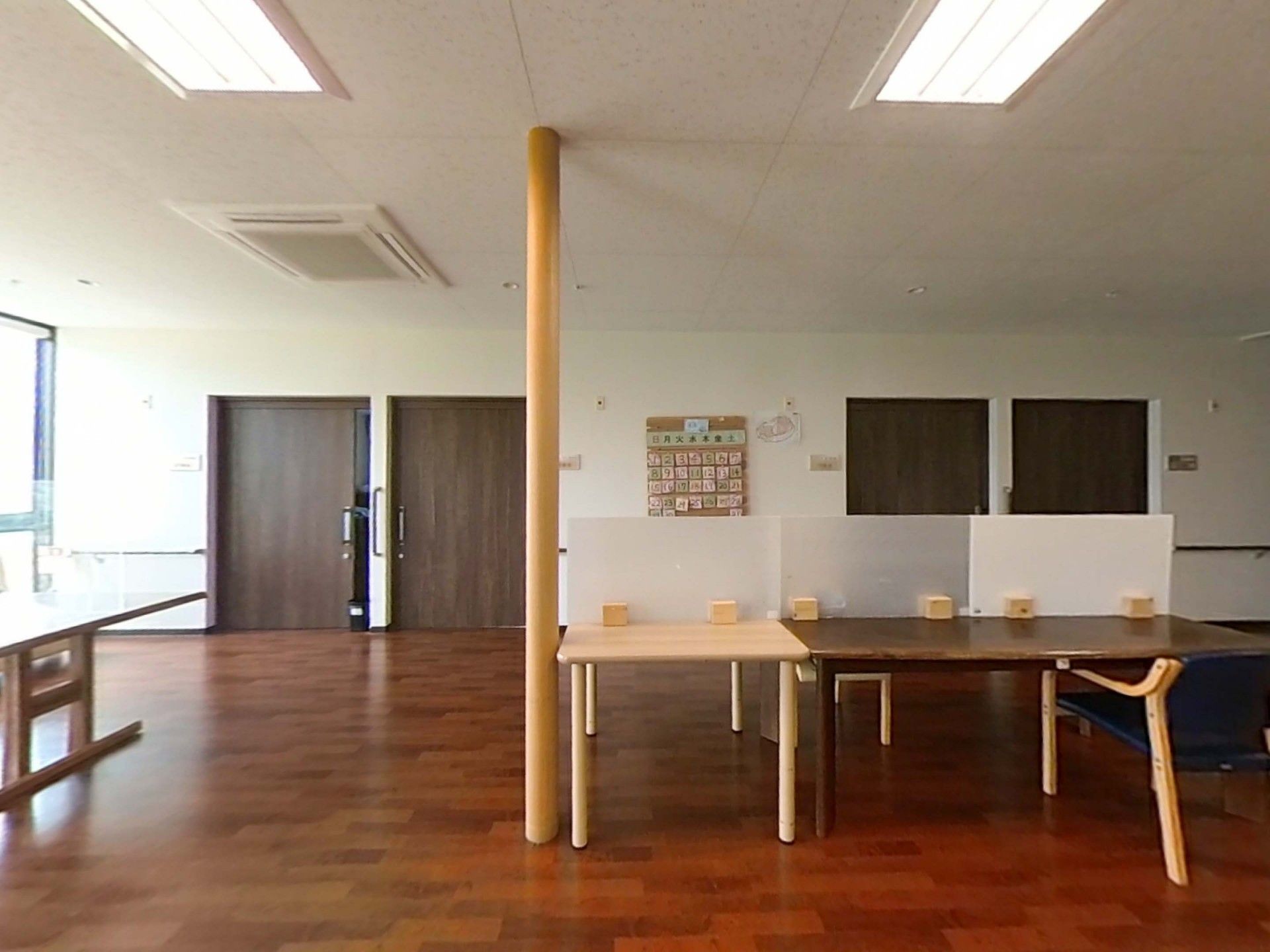 明るい共有スペース