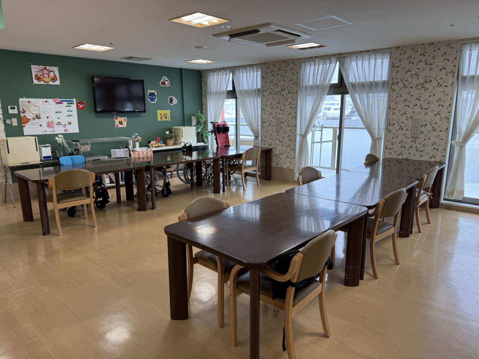 明るい共有スペース