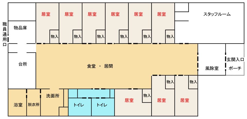 グループホーム 菜の花苑 2号館の菜の花苑 ２号館のフロアマップ
