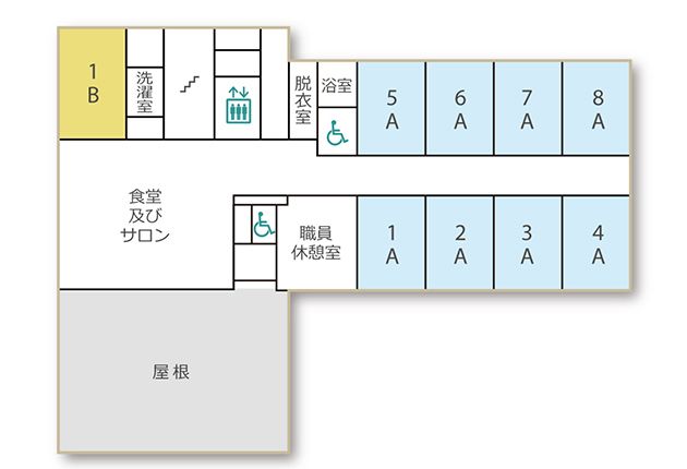 ツクイ・サンフォレスト新潟山潟の4Ｆのフロアマップ