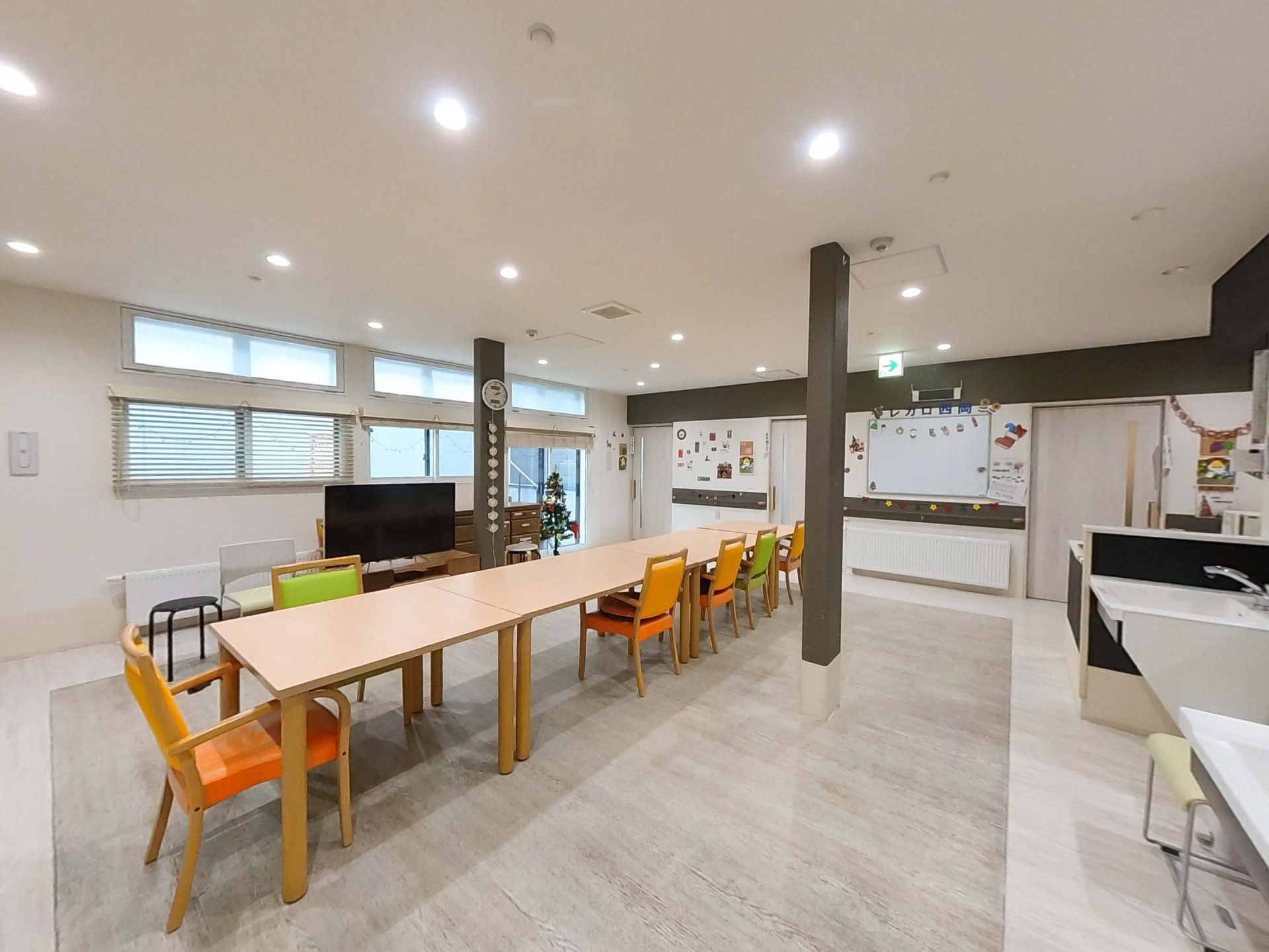 明るい共有スペース