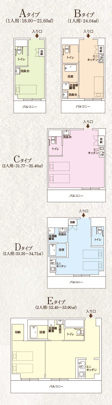 ココファン武蔵境の居室の間取り図