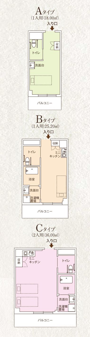 ココファン西鶴間の居室の間取り図