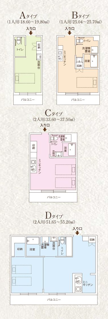 ココファン妙蓮寺の居室の間取り図