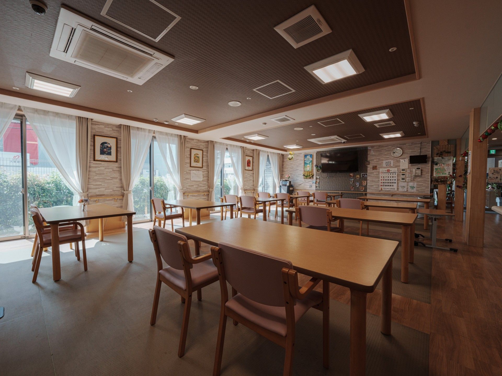 明るい共有スペース