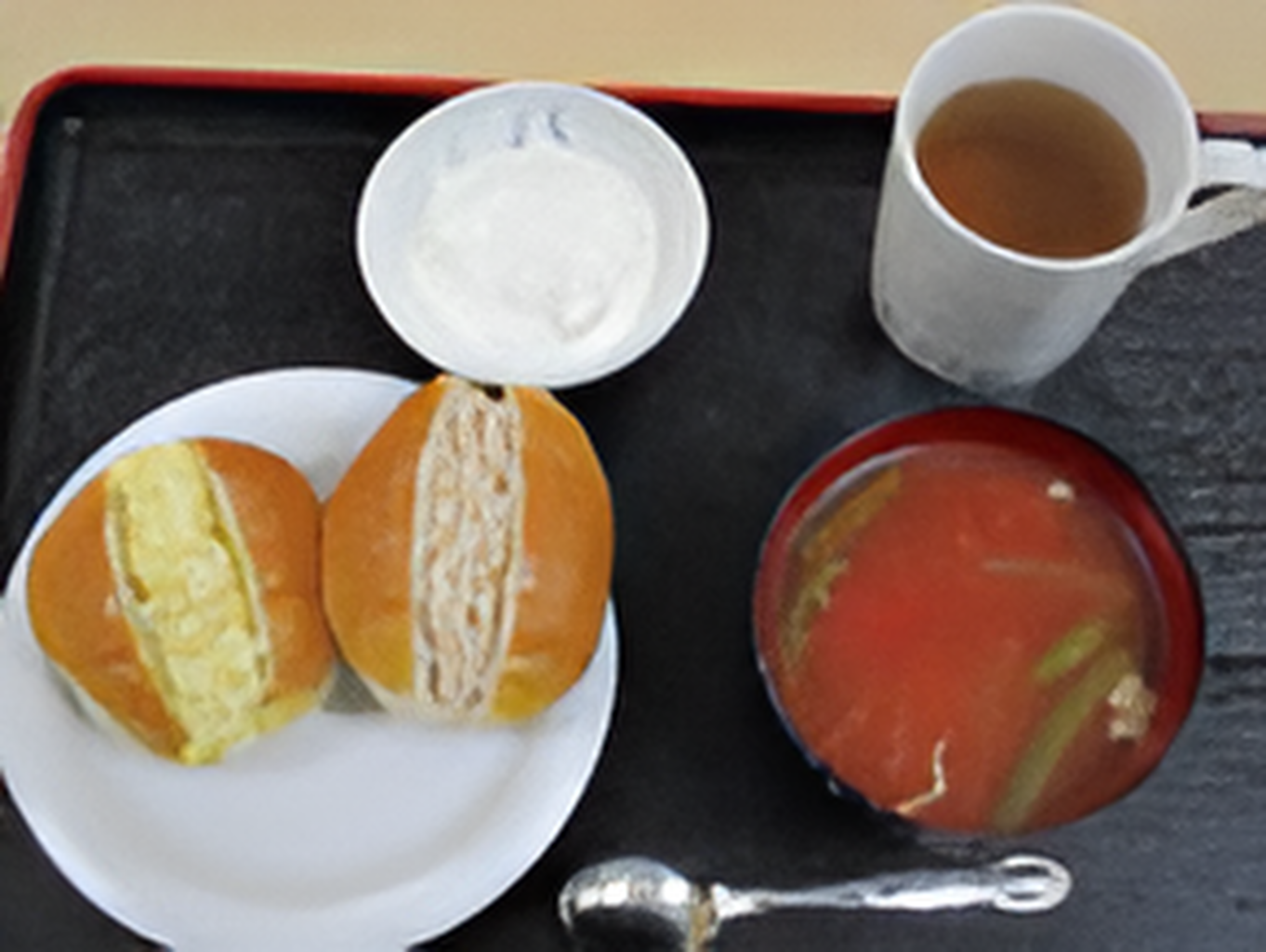 手作り感溢れる食事風景