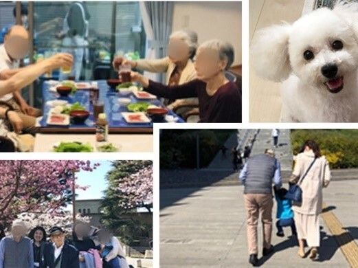 入居している方々の集合写真。高齢者だけではなく小さい子供や若い人も一緒に写っている
