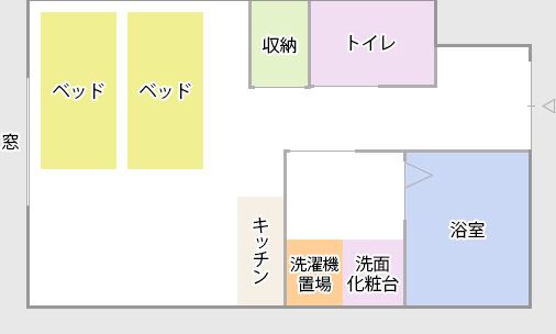 サービス付き高齢者向け住宅 南郷桜道のAタイプの間取り図