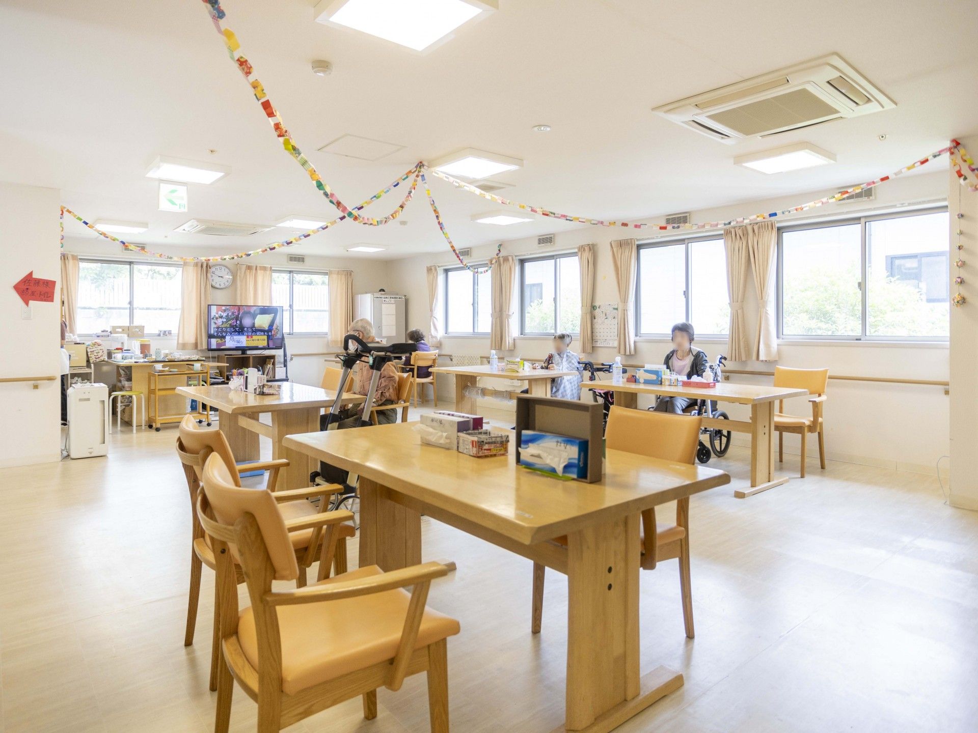 明るい共有スペース