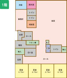 ハピネス梅森坂の1階のフロアマップ