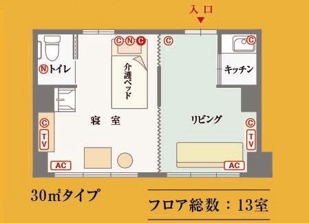 ファミリー・ホスピス池上ハウス スタンダード・プレミアムフロアのスタンダード・フロアの間取り図