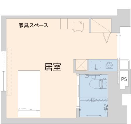 フェリオ百道の居室の間取り図