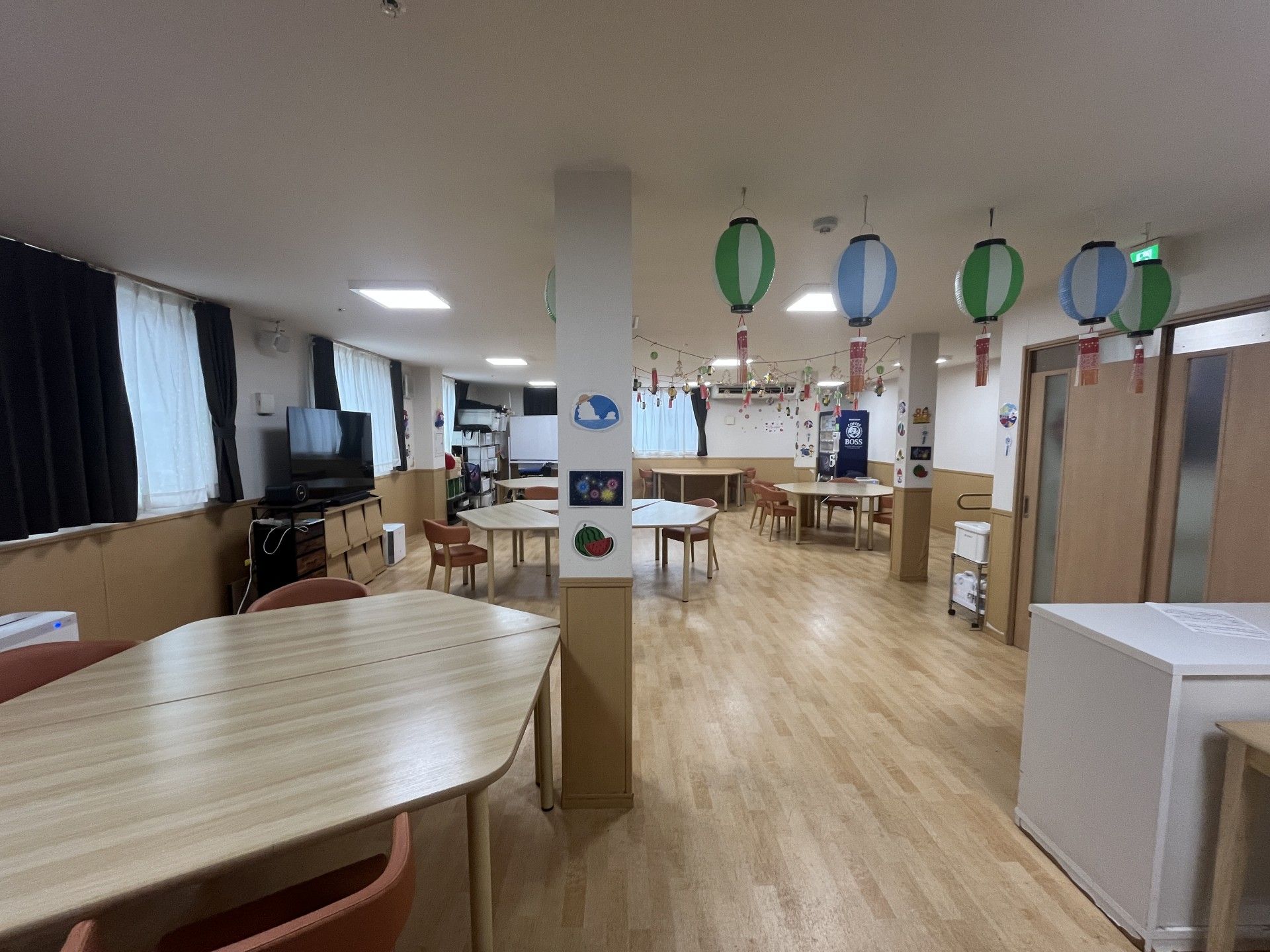 明るい共有スペース